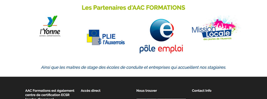 Site internet AAC Formations à Auxerre Yonnee - Agence LJ&C