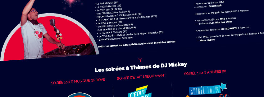 Site internet les soirées à thèmes de DJ Mickey dans l'Yonne