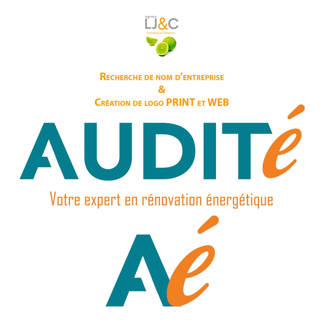 Exemple de recher de nom d'entreprise et logo créé par l’Agence LJ&C